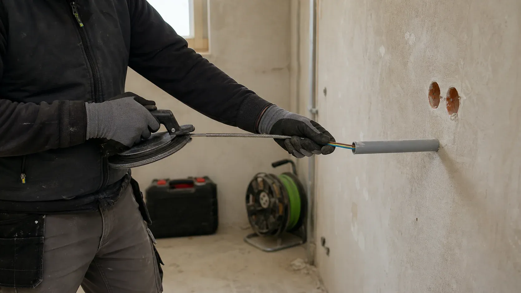 Ein Elektriker arbeitet mit isoliertem Werkzeug an einer Elektroverteilung.